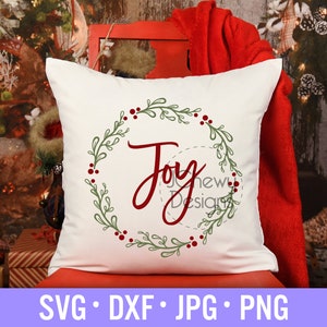 Joy Wreath SVG - Mistletoe Wreath svg - Christmas svg - Joy svg - Svg, Dxf, Png, Jpg
