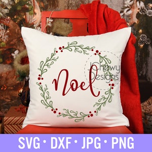 Noel Wreath SVG - Couronne de gui svg - Noël svg - Noel svg - svg, dxf, png, jpg