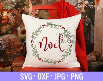 Noel Wreath SVG - Mistletoe Wreath svg - Christmas svg - Noel svg - Svg, Dxf, Png, Jpg