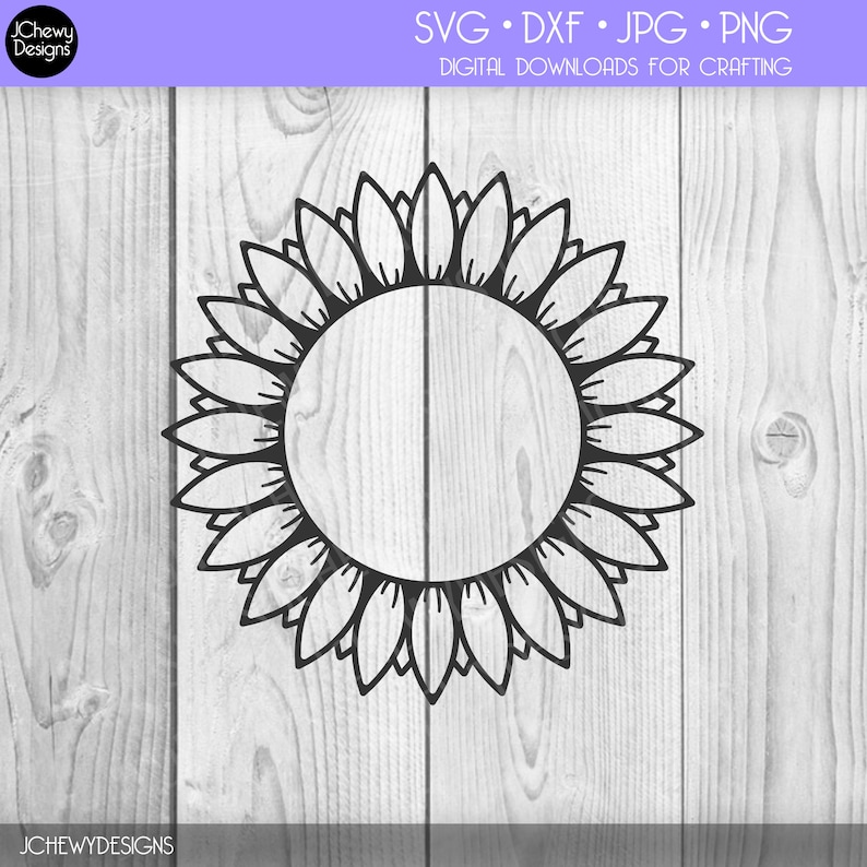 Download Sunflower Monogram SVG Wreath svg Monogram Border svg | Etsy