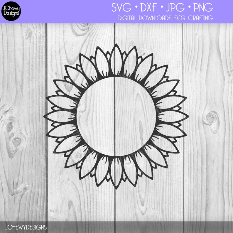 Download Sunflower Monogram SVG Wreath svg Monogram Border svg | Etsy