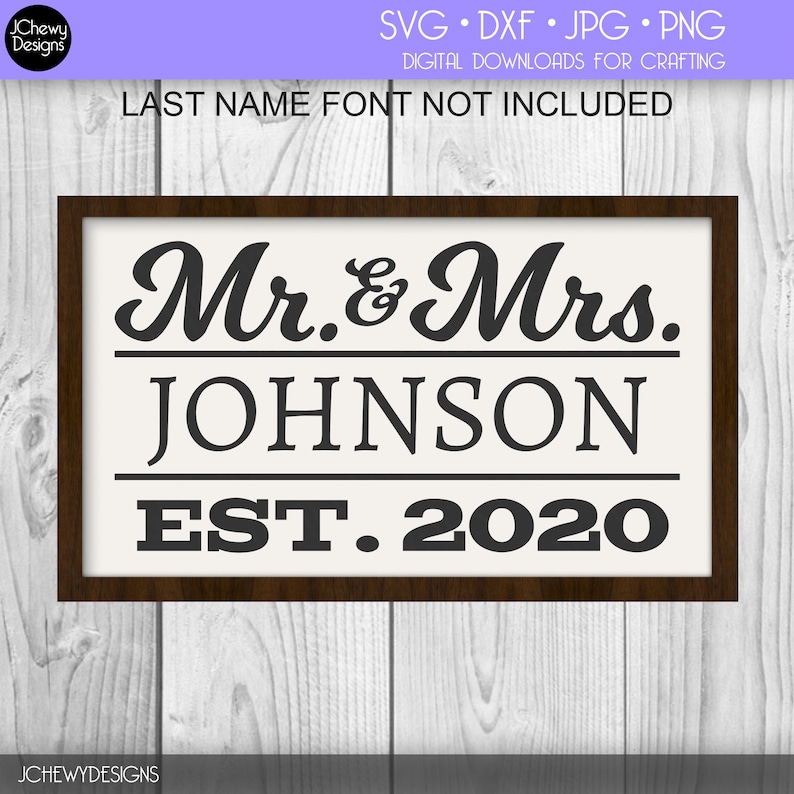Mr & Mrs Est 2020 SVG Wedding svg Wedding Gift svg Just | Etsy