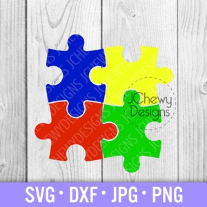 Autism Puzzle Pieces SVG - Autism Awareness svg - Be Kind svg - Kindness svg - Svg, Dxf, Png, Jpg
