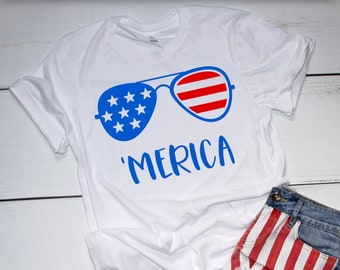 Merica SVG - America Sunglasses svg - USA svg - Patriotic svg - Svg, Dxf, Png, Jpg
