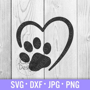Love Pawprint SVG - Dog Paw svg - Paw svg - Dog Mom svg - Svg, Dxf, Png, Jpg