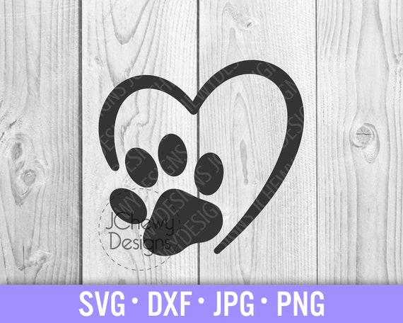 Love Pawprint SVG - Dog Paw svg - Paw svg - Dog Mom svg - Svg, Dxf, Png, Jpg
