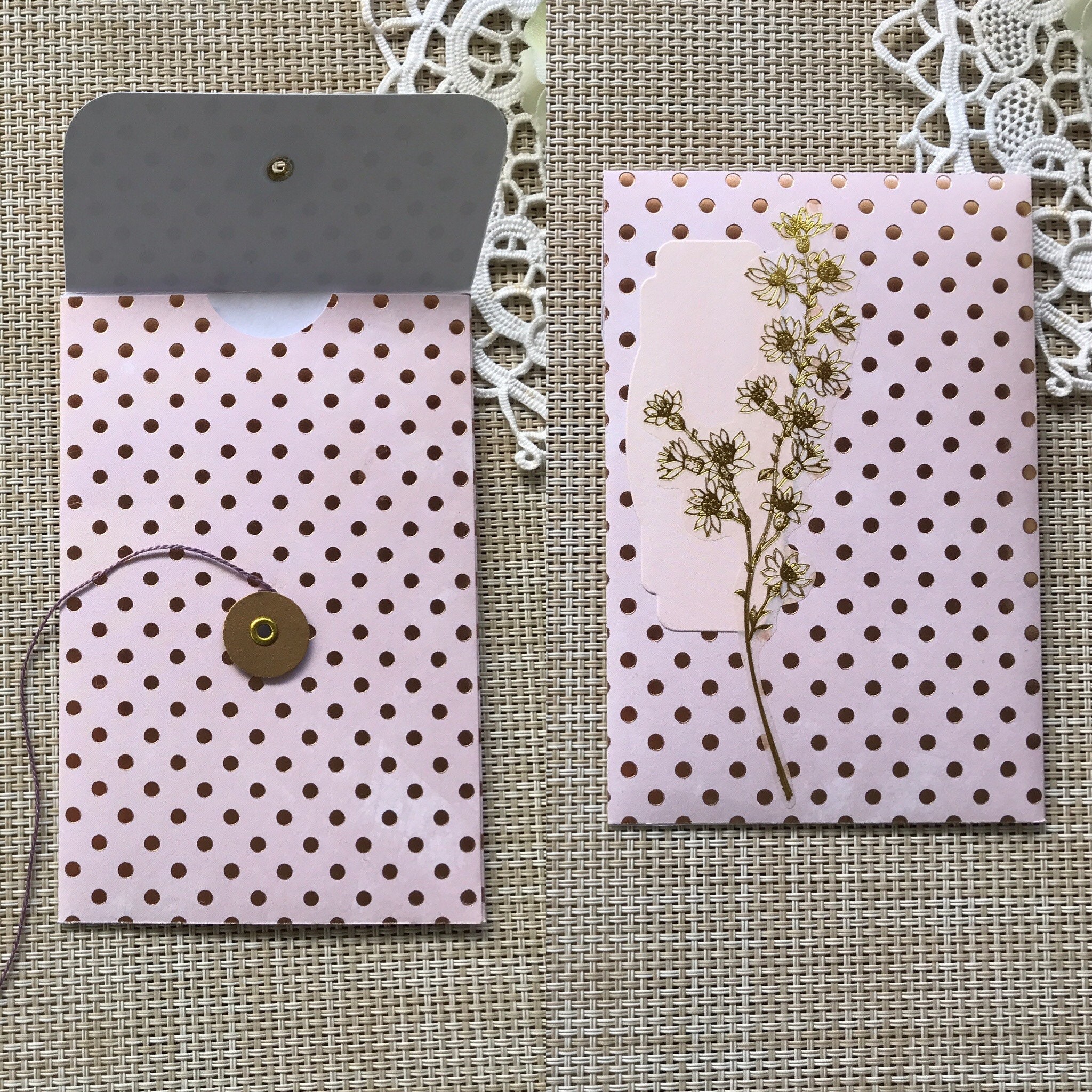 Junk journal envelopes double flip pocket and tuck Set of 4 Etsy