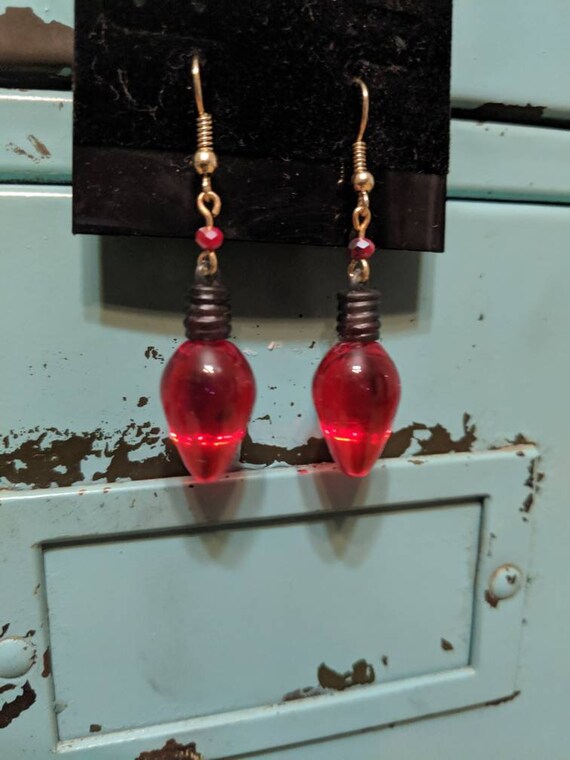 light up christmas bulb earrings