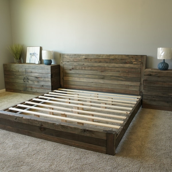 Wood Bed Frame Etsy