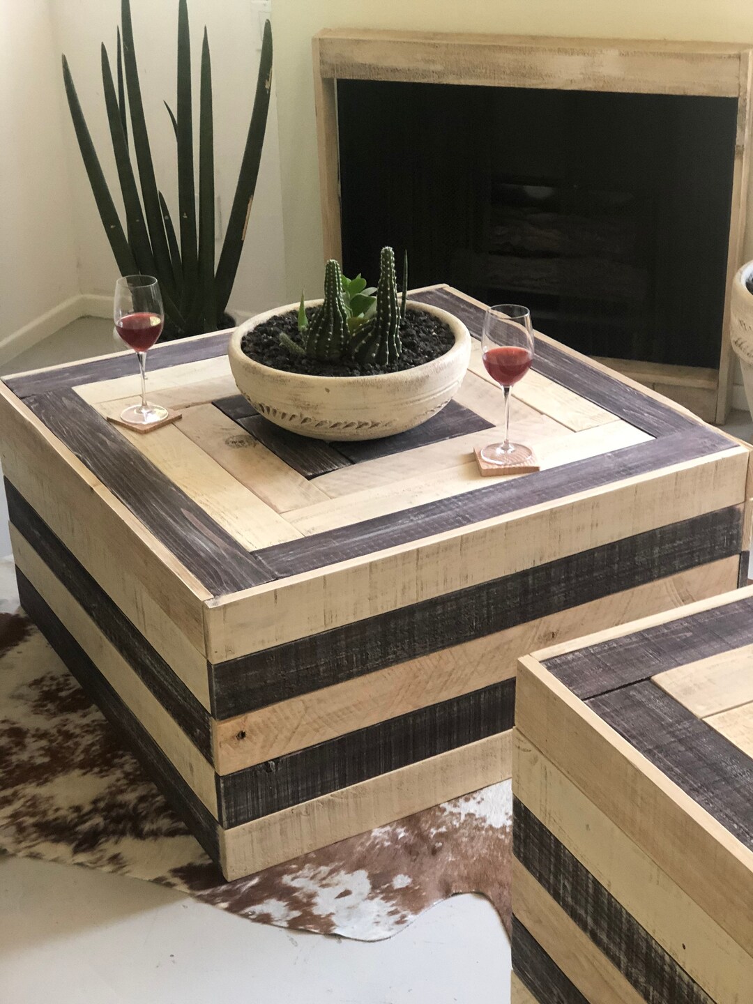 Beachwood Coffee Table Real Wood Hand Made in Los Angeles, CA Rustic, Boho, Costal Style Built