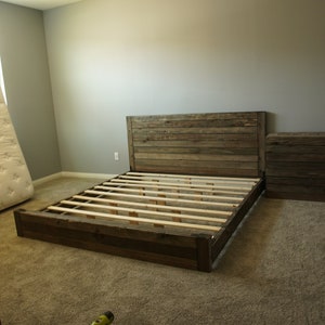 California Slate Wood Bed Frame Etsy
