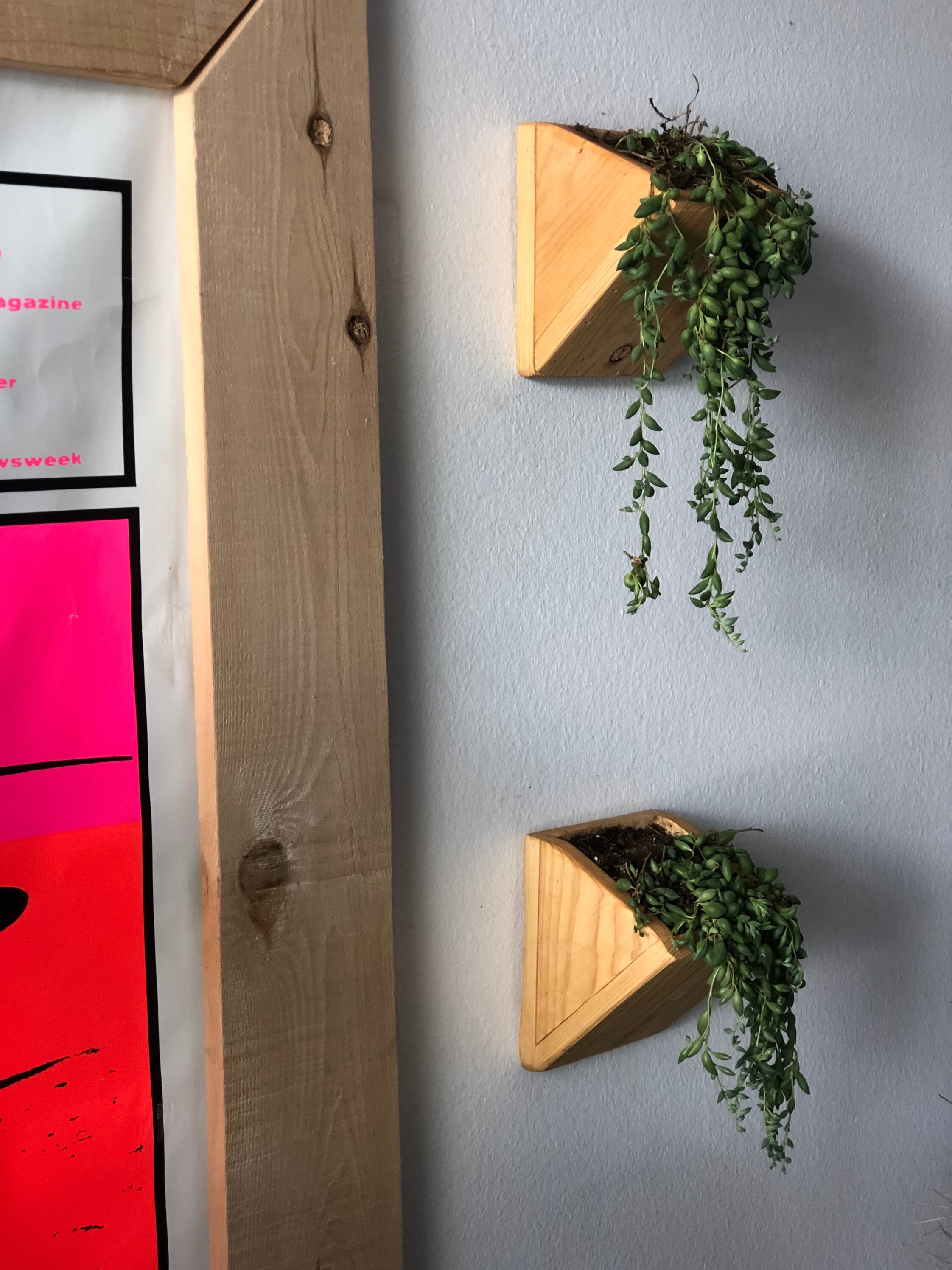 Set of Two Hand Made Wall Hanging Planters | Etsy