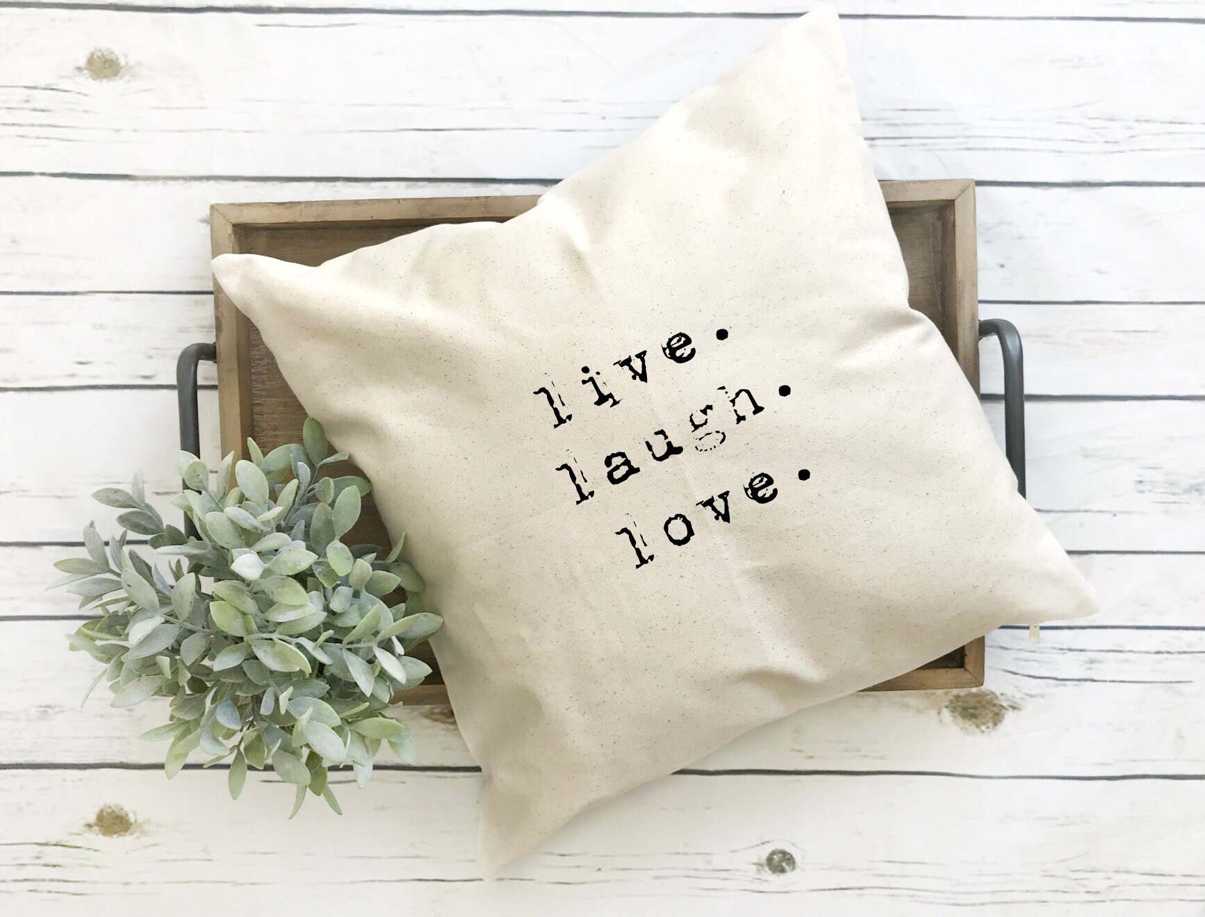  Live Laugh Quotes Live Laugh Smile Throw Pillow, 18x18