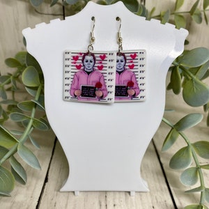 Michael Myers valentines earrings - Michael Myers - Gothic earrings - Horror movie earrings - Valentine’s Day gift - Funny gift