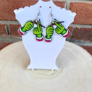 Grinch earrings - Christmas earrings - Stoner - Christmas gift - Festive Holiday earrings - Stocking stuffers