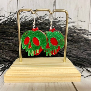 Poison Apple earrings - Red Apple earrings - Halloween earrings - Evil