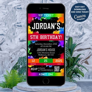Paintball Electronic Invitation,  Paintball Party, Paintball Birthday, Paintball Invite, Paintball Invitation instant Download