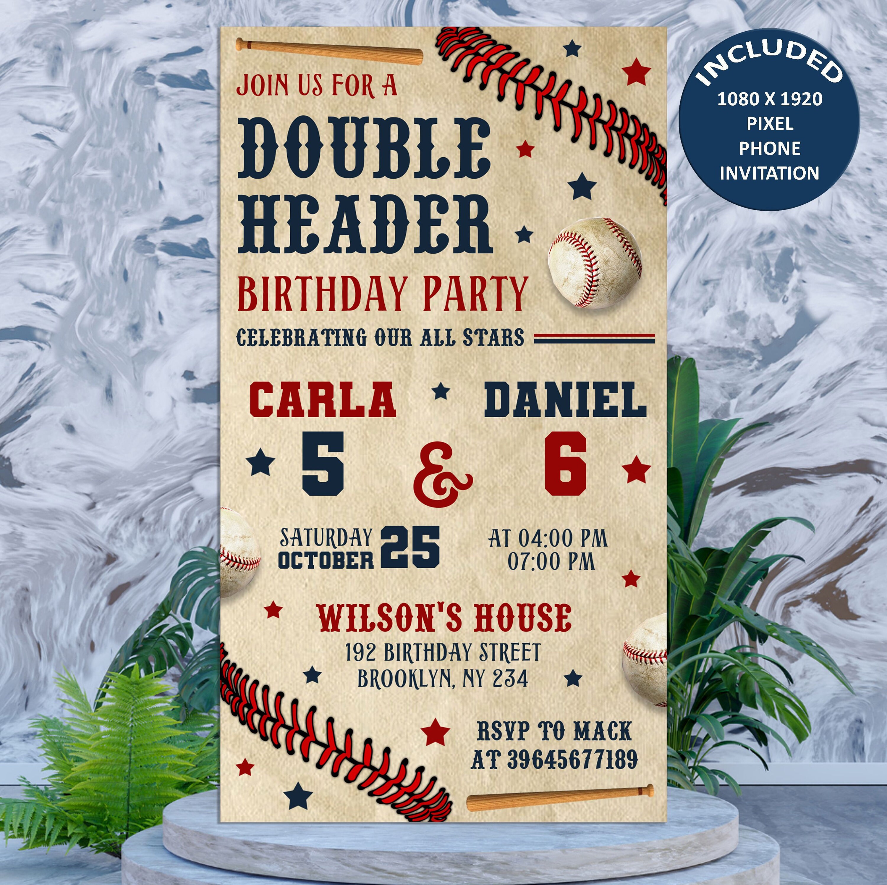 Digital Baseball Birthday Invitation, Electronic Baseball E Invite ...