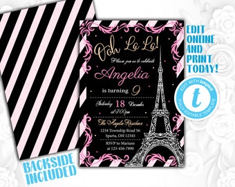 Paris Invitation Etsy Paris Invitation Etsy