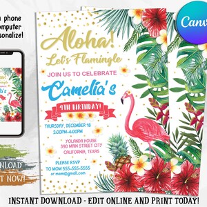 Let&#39;s Flamingle Birthday Invitation, Flamingo Birthday Invitation, Let&#39;s Flamingle Birthday, Flamingo Party, Flamingo Invitation