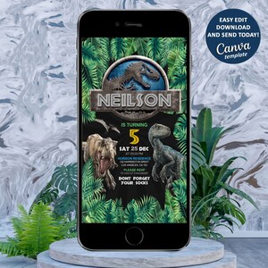 Electronic Invitation, Birthday party Invitation, Mobile Invitation, Instant Download, Editable with Canva