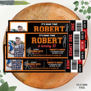 Basketball Birthday Party Invitation, Sports Ticket Invitation, Any Age Birthday Invite, Sports Ticket Style Party Invite