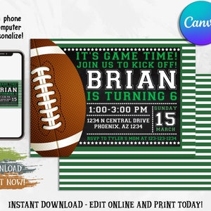 Invito a calcio, invito di compleanno di calcio modificabile, invito a una festa di calcio stampabile, invito a calcio, DOWNLOAD IMMEDIATO