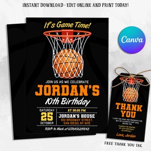 Basektball Invitation, Basketball Birthday Party Invitation, Sport Birthday Party, Sport Theme Invite, All Star Sports Invitation