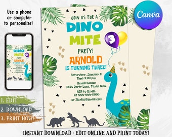 Dinosaur Invitation, Dinosaur Birthday Invitation, Dinosaur, Dinosaur Invites, Invitation, Dinosaur Birthday Party, Printable Invitation