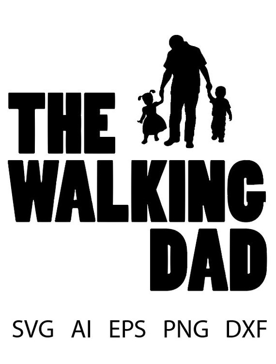 Шагающий отец. The Walking dad рисунок с фоном.