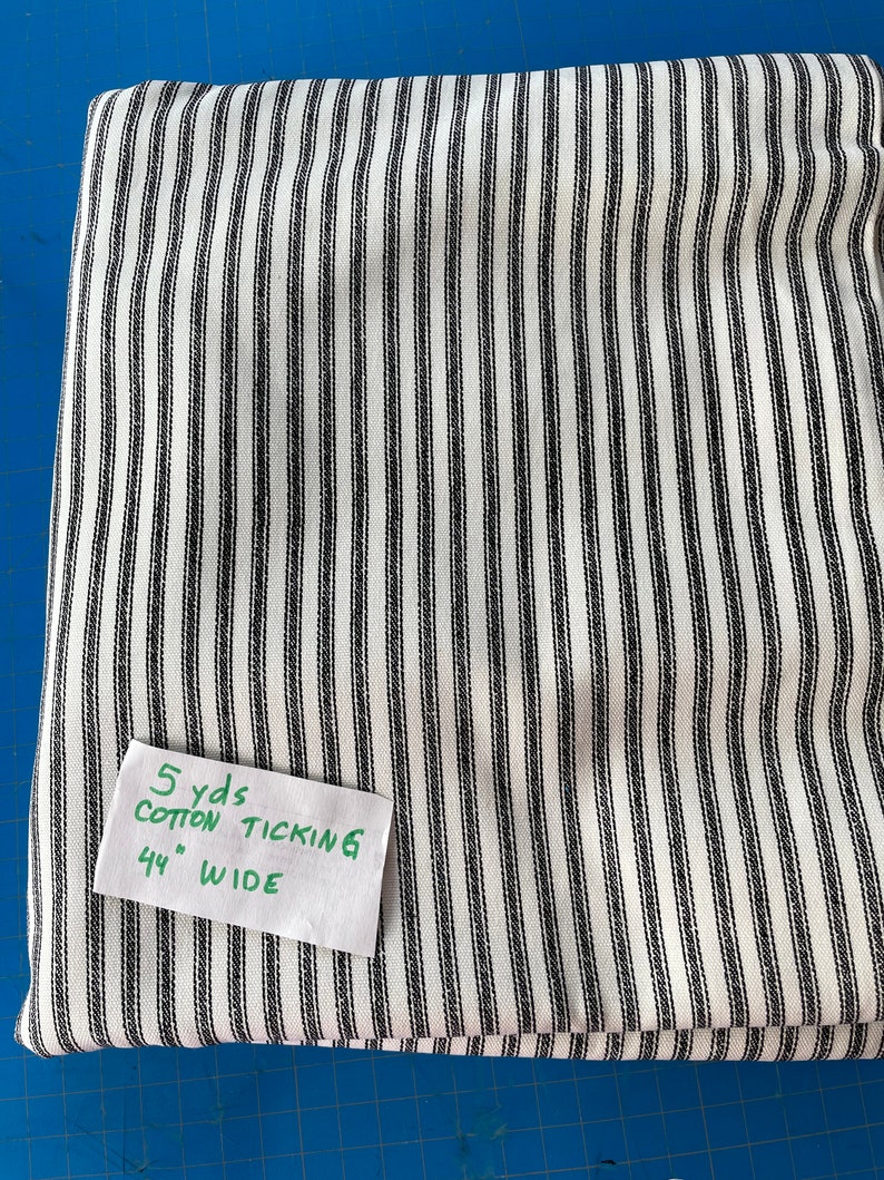 Black and White Striped Cotton Fabric Heavy Cotton. Free Shipping Etsy