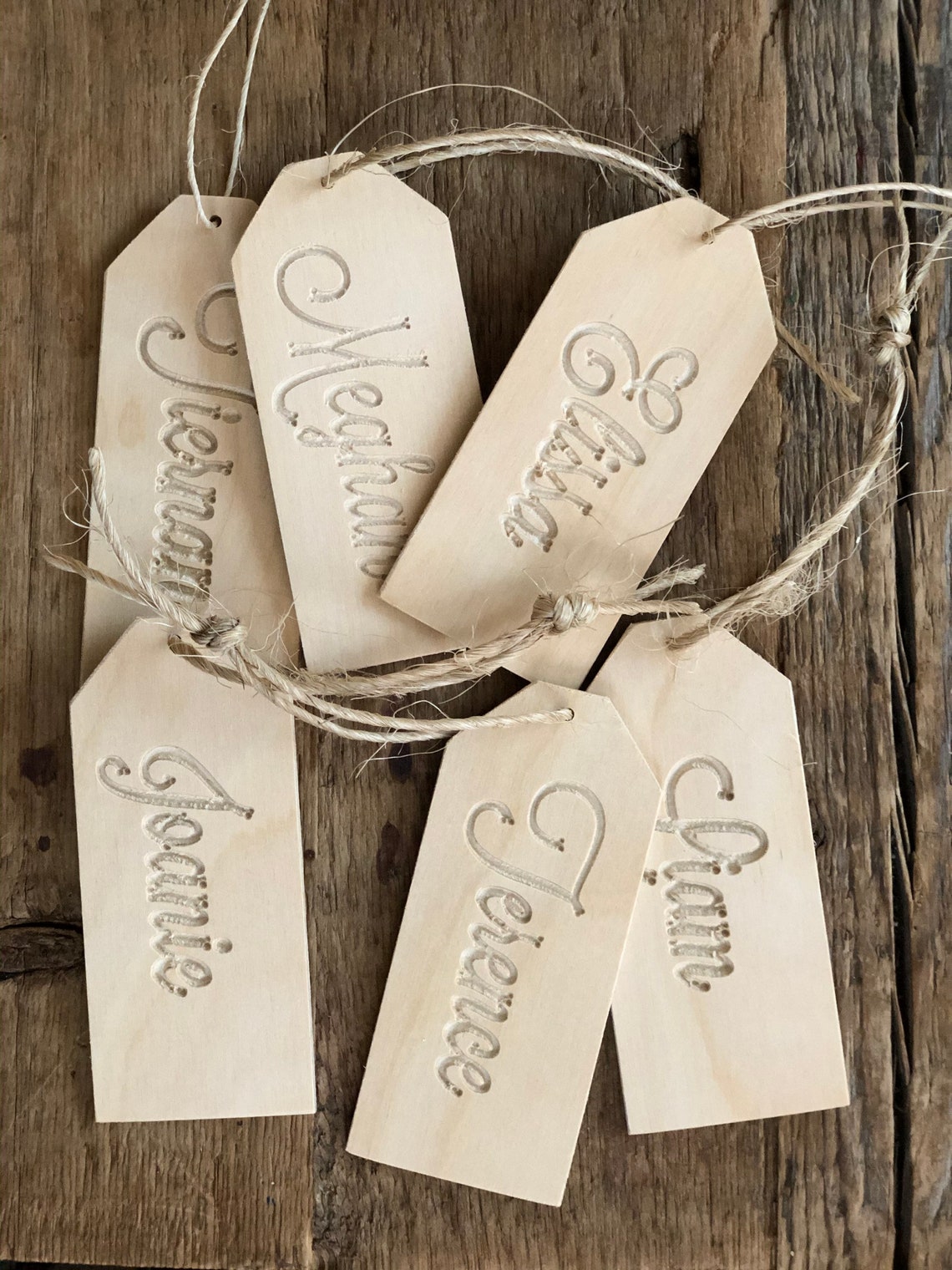 Custom Carved Personalized Wooden Gift Tags Etsy