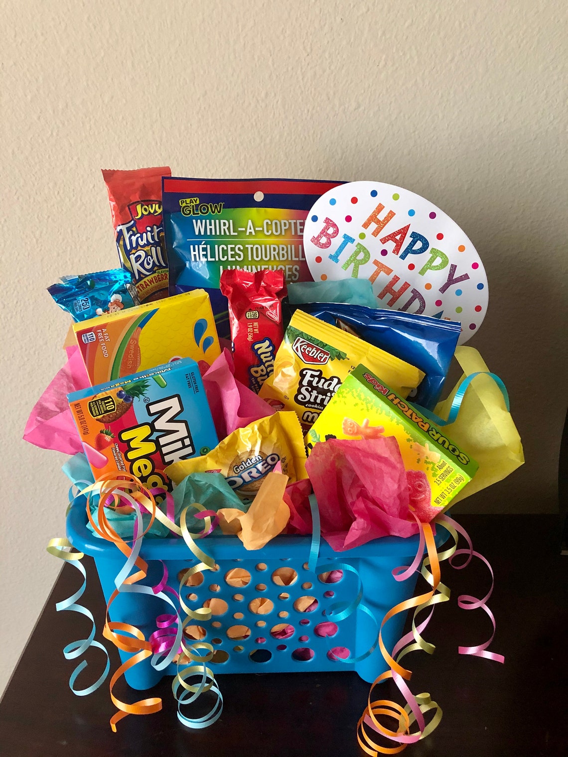 Birthday Basket Colorful Candy Gift Basket Kids Gift Etsy