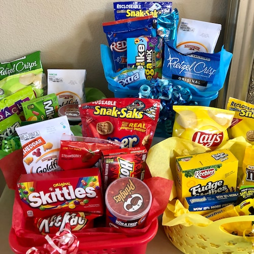 Color Themed Gift Basket Snack Basket Thank You Thinking Etsy