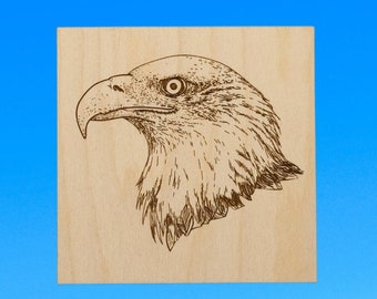 American Bald Eagle Wood Engraved Minimalist Wall Art, Eagle Engraved Art, Eagle Wooden Wall Art, Eagle Art, Eagle Engraved Gift, Tiny Art