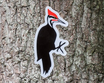 Pileated Woodpecker Vinyl Sticker Woodpecker Sticker Bird Etsy