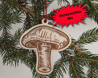 Mushroom Wood Ornament, Mushroom Christmas Ornament, Mushroom Decor, Mushroom Ornament, Mushroom Keepsake Ornament, Personalized Gift