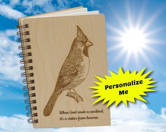 Cardinal Journal, When God Sends a Cardinal Journal, Airbnb Guest Book, Blank Recipe Book, Sketchbook, Gratitude Journal, Personalized Gift