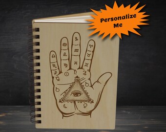 Palm Reading Journal, Palmistry Journal, Divination Journal, Gift for Palm Readers, Fortune Telling, Friendsgiving, Personalized Gift