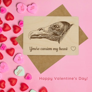 Personalized Turkey Vulture You're Carrion My Heart Card, Valentine's Day, Anniversary Card, Romantic Card, Love You, Wednesday Addams Card
