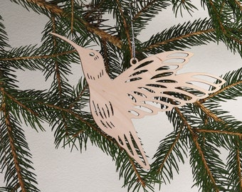 Hummingbird Wood Ornament, Christmas Ornament, Holiday Decor, Hummingbird Ornament, Tree Ornament, Wood Ornament, Stocking Stuffer