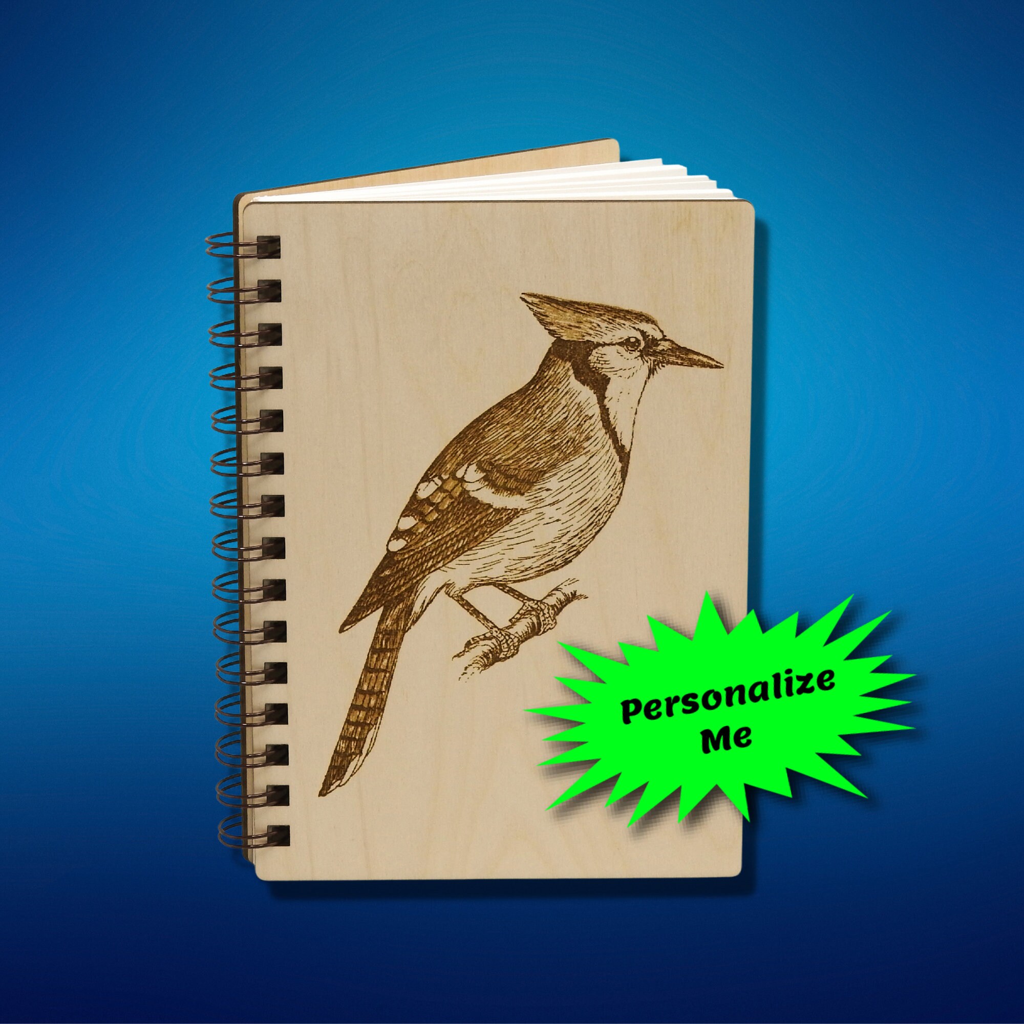 Blue Jay Notebook Journal Guest Book Blank Recipe Book Etsy