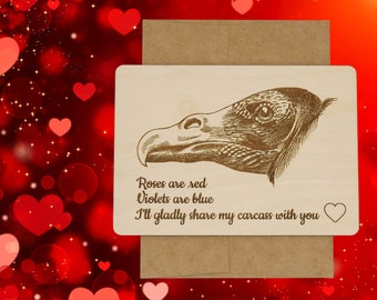 Personalized Turkey Vulture Wood Card, Funny Love Anniversary