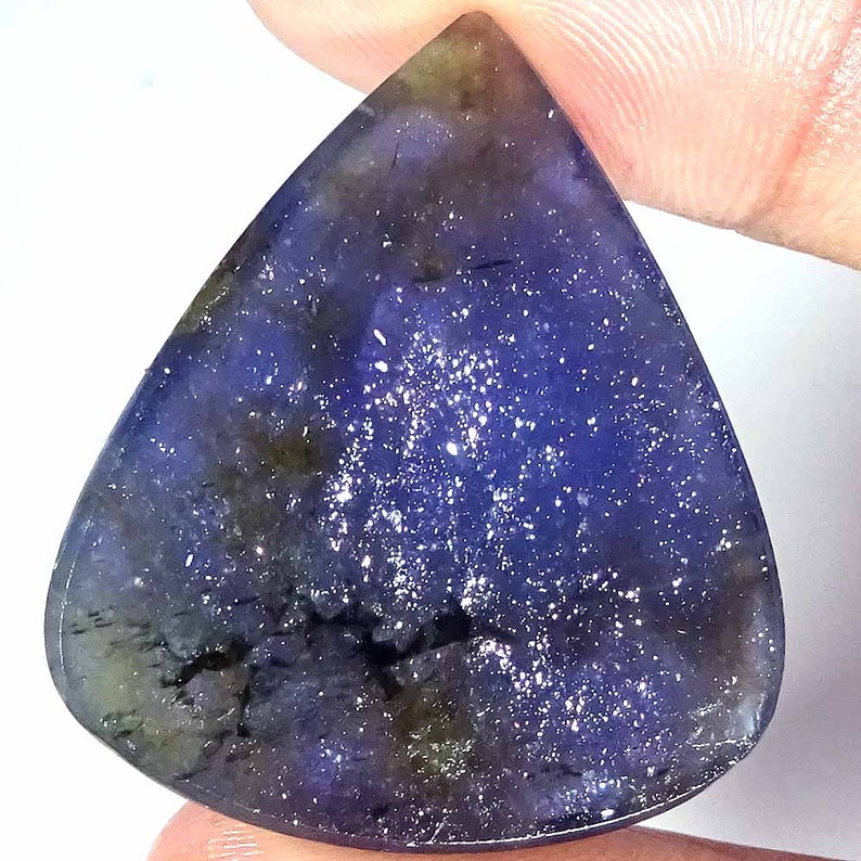 100% Natural Blue Iolite Sunstone Cabochon 43.35 Cts Pear | Etsy