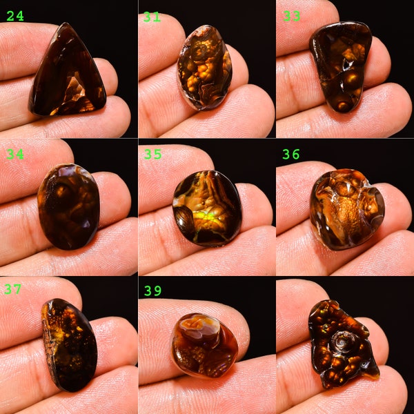 Natural Mexican Fire Agate Gemstone | Fancy Cabochon Fire Agate Stone | Loose Fire Agate Gemstone | Jewelry Making | Gemstone For Pendant |