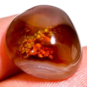 Natural Mexican Fire Agate Gemstone | Fancy Cabochon Fire Agate Stone | Loose Fire Agate Gemstone | Gemstone For Jewelry Making | JKB-616