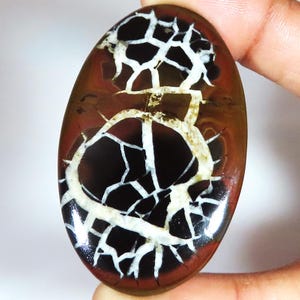 Natural Septarian Geode Cabochon: Loose Gemstone for Jewelry Making
