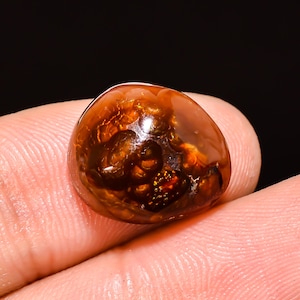 Natural Mexican Fire Agate Gemstone | Fire Agate Cabochon Stone | Loose Fire Agate Gemstone | Jewelry Making | Gemstone For Pendant | BL-524
