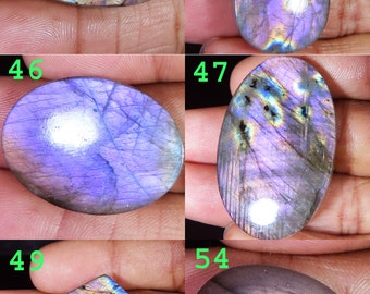 Natural Purple Labradorite Gemstone | Mix Cabochon Labradorite Stone | Loose Labradorite Gemstone | Jewelry Making | Gemstone For Pendant |