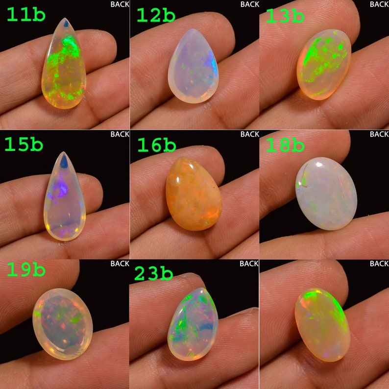 Natural Ethiopian Opal Gemstone Mix Cabochon Ethiopian Opal Stone Loose Ethiopian Opal Gemstone Jewelry Making Gemstone For Pendant image 2